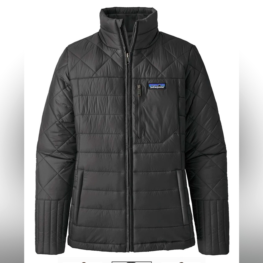 Patagonia quilted black jacket